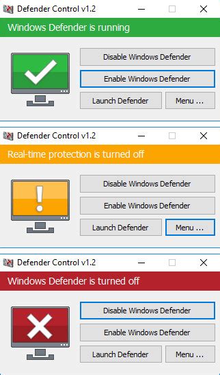 defender control windows 10